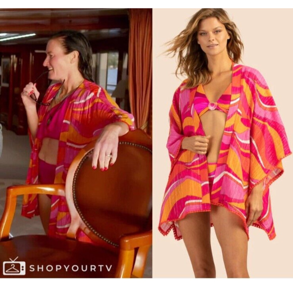 NEW Trina Turk Womens Vivid Vista Fringe Kimono Swimsuit Coverup One Size $152 - Picture 7 of 7